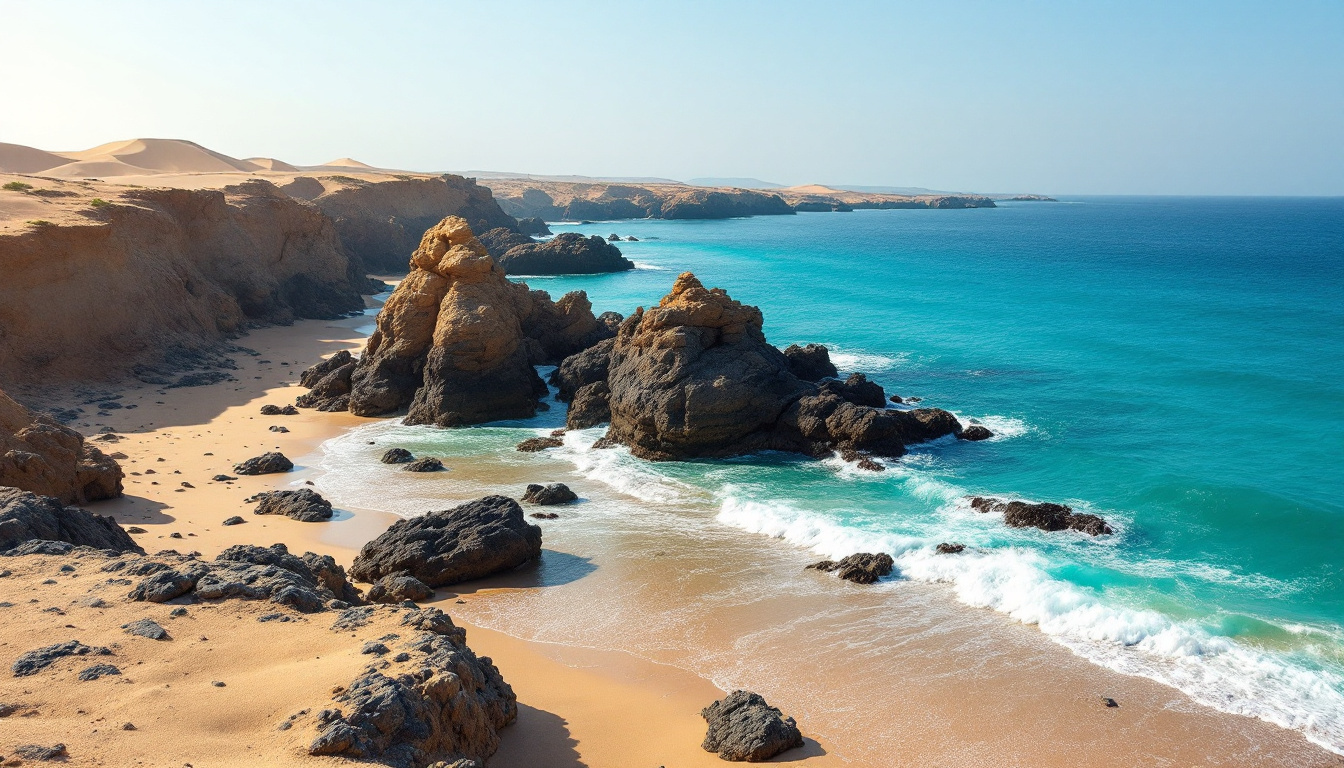 Schönste Strände Andalusiens: naturbelassene Bucht mit türkisem Wasser und Vulkanfelsen im Cabo de Gata